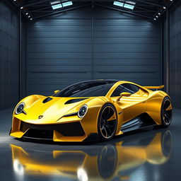 A breathtaking digital concept art of a futuristic French supercar, inspired by the classic 1940 Cadillac Coupe Frogater, reimagined as an innovative design by the esteemed Khyzyl Saleem