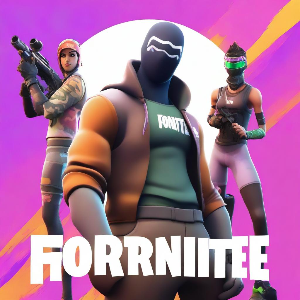 A high-definition digital art image featuring a Fortnite character in an assertive stance