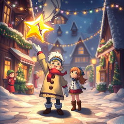 In the heart of Coldmaw Town, a vibrant scene unfolds as Michelle and Chloe discover Mr