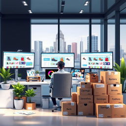 A visually engaging representation of a dropshipping business