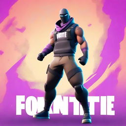 A high-definition digital art image featuring a Fortnite character in an assertive stance