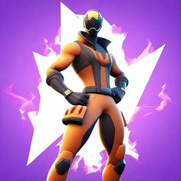 A high-resolution digital art image showcasing a Fortnite character in a striking pose