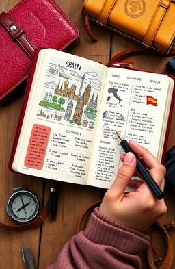 A beautifully designed pocket diary specifically tailored for travelers wanting to converse in Spanish