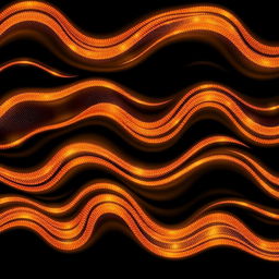 Wavy patterns with shimmering golden and orange colors, glittering like a fluid or metallic surface that appears dynamic and attractive
