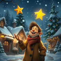 An enchanting scene depicting the moment when explorers discover The Coldmaw Town