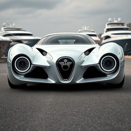 A futuristic Italian supercar from the future, inspired by a 1940 Cadillac Coupe and the Frogeater, reimagined as a cutting-edge concept car by an esteemed designer