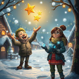 A vibrant and whimsical scene in The Coldmaw Town where explorers have found Mr