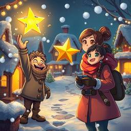 A vibrant and whimsical scene in The Coldmaw Town where explorers have found Mr