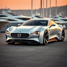 A futuristic Swedish supercar from the future, inspired by a 1940 Cadillac Coupe and the Frogeater, reimagined as a cutting-edge concept car by an esteemed designer