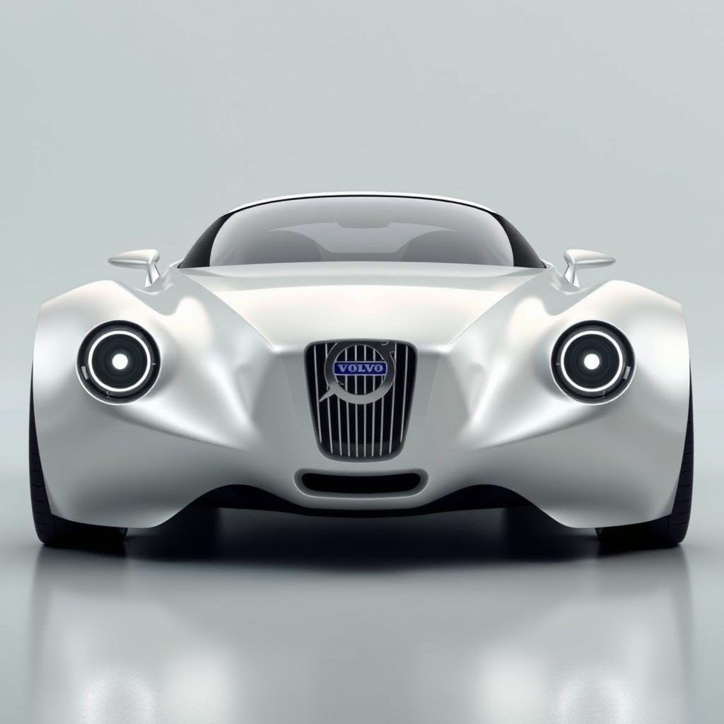 A futuristic Swedish supercar from the future, inspired by a 1940 Ford Coupe and the Frogeater, reimagined as a cutting-edge concept car by the esteemed designer Thomas Ingenlath