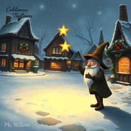 In the enchanting Coldmaw Town, a quiet winter evening captures the moment as Mr