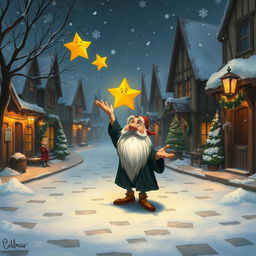 In the enchanting Coldmaw Town, a quiet winter evening captures the moment as Mr