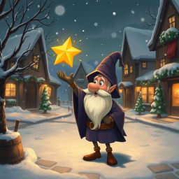 In the enchanting Coldmaw Town, a quiet winter evening captures the moment as Mr