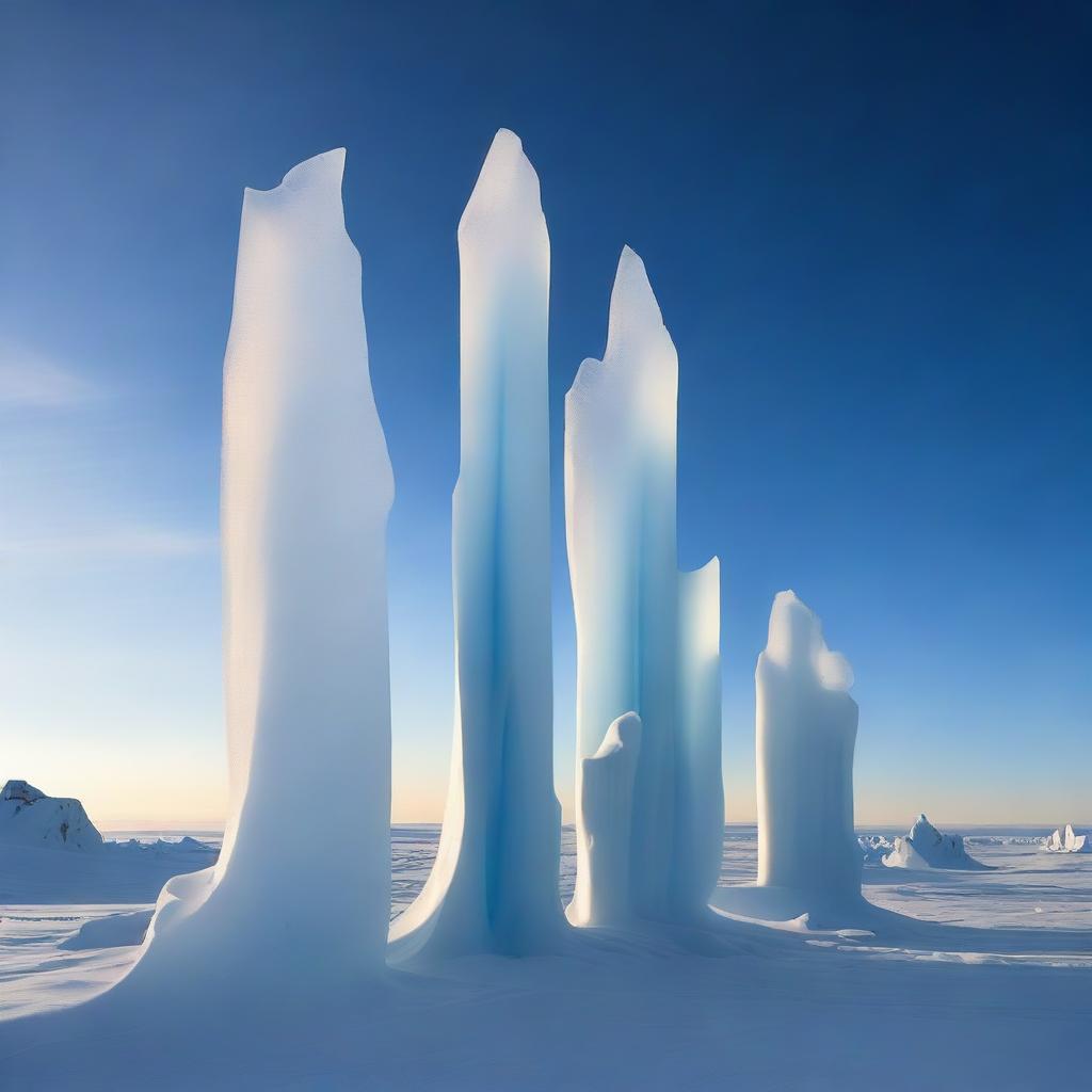 A high-resolution photograph depicting real-world Arctic spires