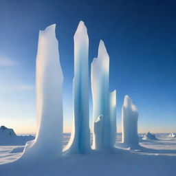 A high-resolution photograph depicting real-world Arctic spires