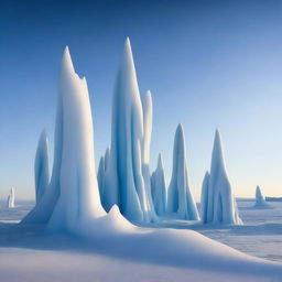 A high-resolution photograph depicting real-world Arctic spires