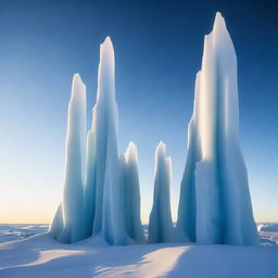 A high-resolution photograph depicting real-world Arctic spires