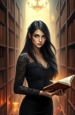 A captivating and mystical portrait of a female author named Vera Night