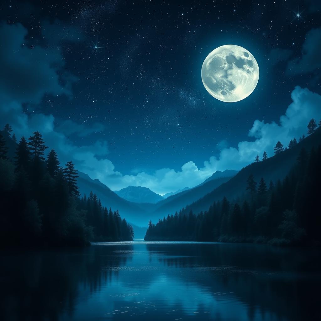 A stunning profile image inspired by the theme 'Vera Night', featuring a mystical and enchanting nighttime landscape