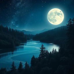 A stunning profile image inspired by the theme 'Vera Night', featuring a mystical and enchanting nighttime landscape