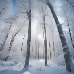 A high-resolution photograph featuring a real-world Glacial Forest