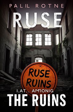 A book cover depicting an old, abandoned building with cracked walls and broken windows, overgrown with vines and debris scattered around