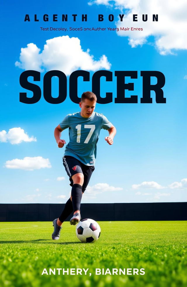 A simple book cover design featuring a soccer player wearing the number 17 jersey