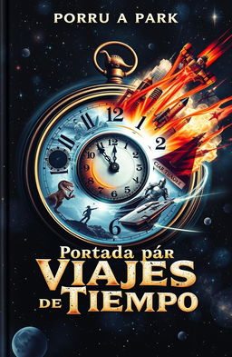 A captivating cover design for a time travel adventure book