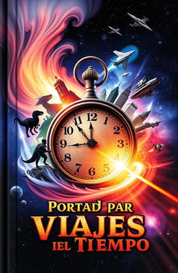 A captivating cover design for a time travel adventure book
