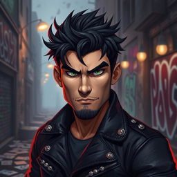 A bold and striking avatar designed for a male audience, featuring a digital character with a rugged appearance