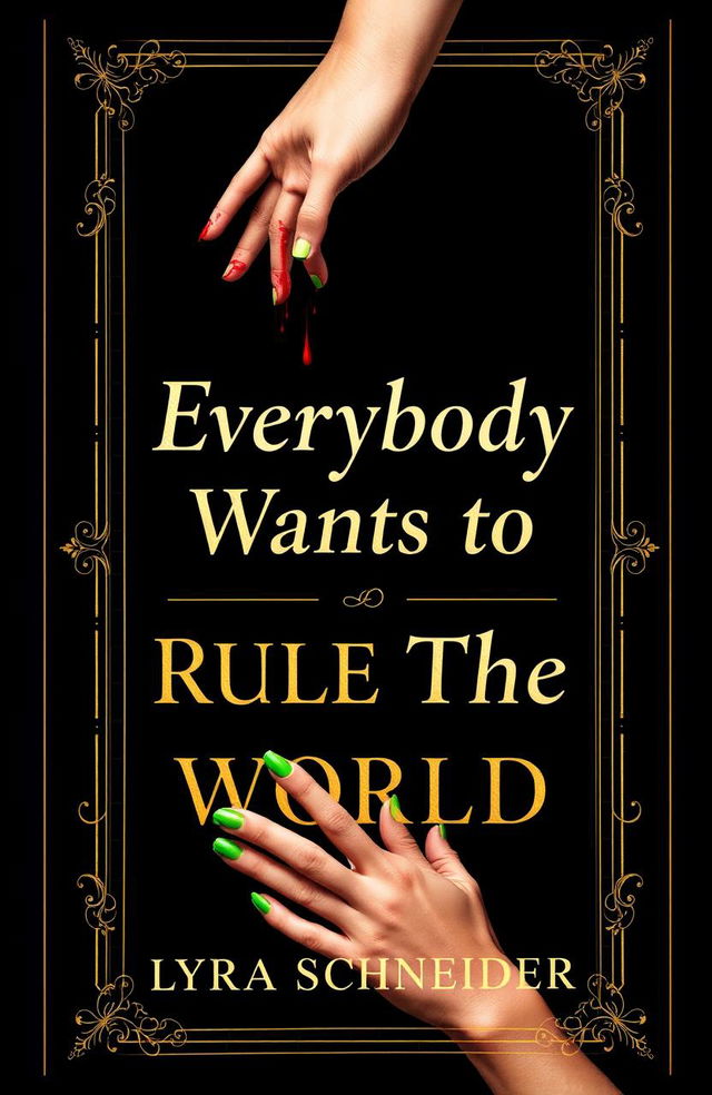 A stunning professional book cover design for 'Everybody Wants To Rule The World' by Lyra Schneider