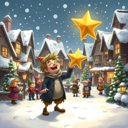 In the enchanting Coldmaw Town, a picturesque winter scene unfolds as townsfolk discover Mr