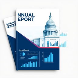 A professional and visually engaging annual report cover for a government organization