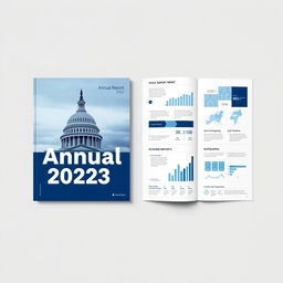 A professional and visually engaging annual report cover for a government organization