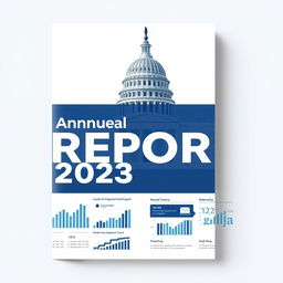 A professional and visually engaging annual report cover for a government organization