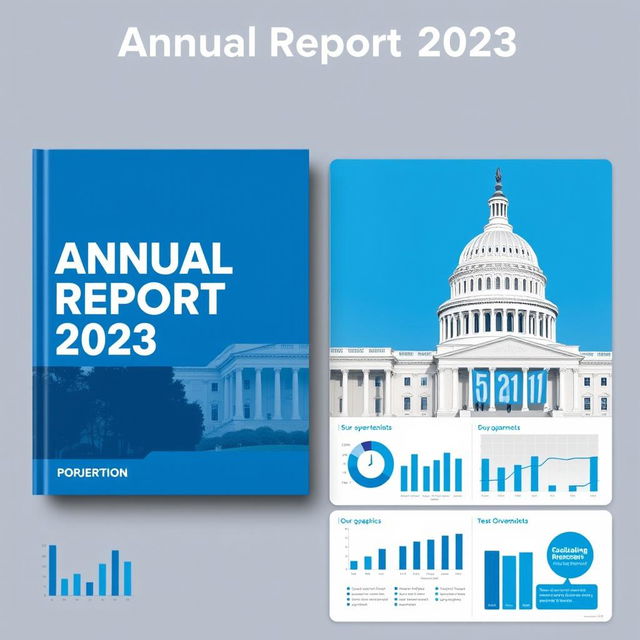 A professional and visually engaging annual report cover for a government organization