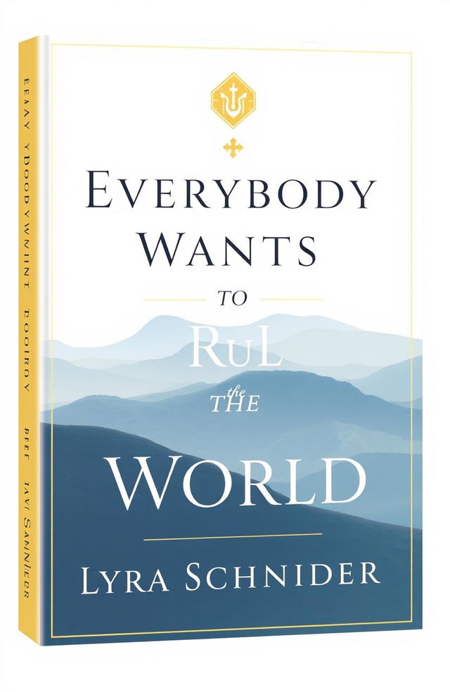 A minimalistic and professional book cover design for the fantasy novel titled 'Everybody Wants to Rule the World' by Lyra Schneider