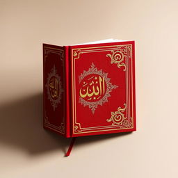 A striking red book adorned with intricate Persian symbols, showcasing the richness of Persian culture