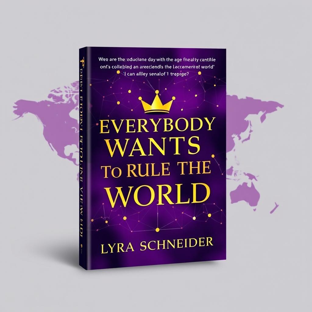 A professional book cover for "Everybody Wants to Rule the World" by Lyra Schneider, featuring a striking design with no people