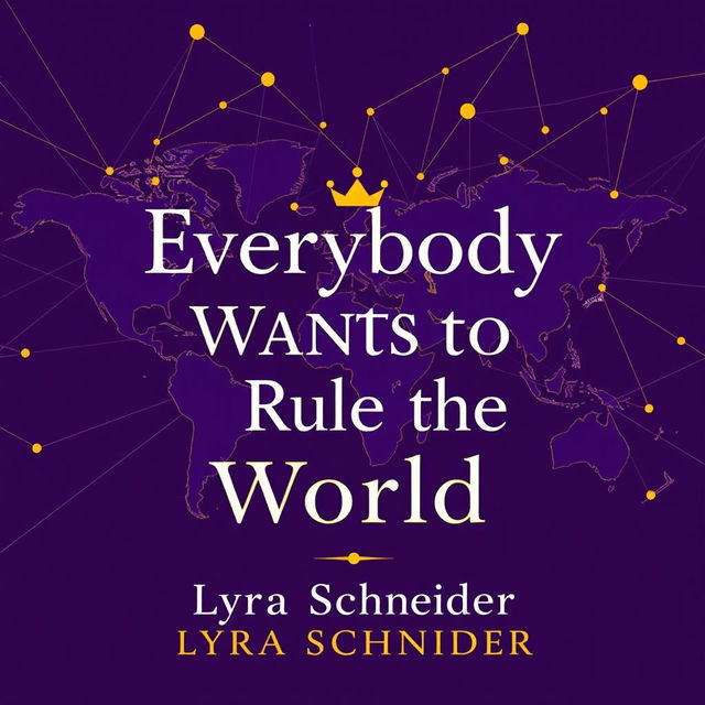 A professional book cover for "Everybody Wants to Rule the World" by Lyra Schneider, featuring a striking design with no people