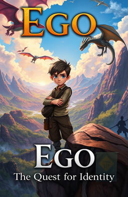 A captivating book cover illustration depicting a young boy named Ego, who possesses mutant dragon blood
