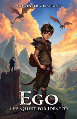 A captivating book cover illustration depicting a young boy named Ego, who possesses mutant dragon blood