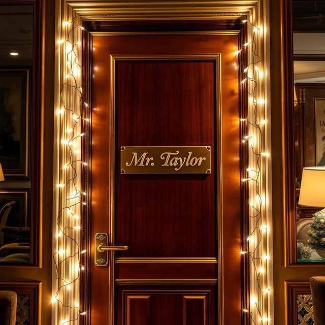 A luxurious office door labeled "CEO Mr