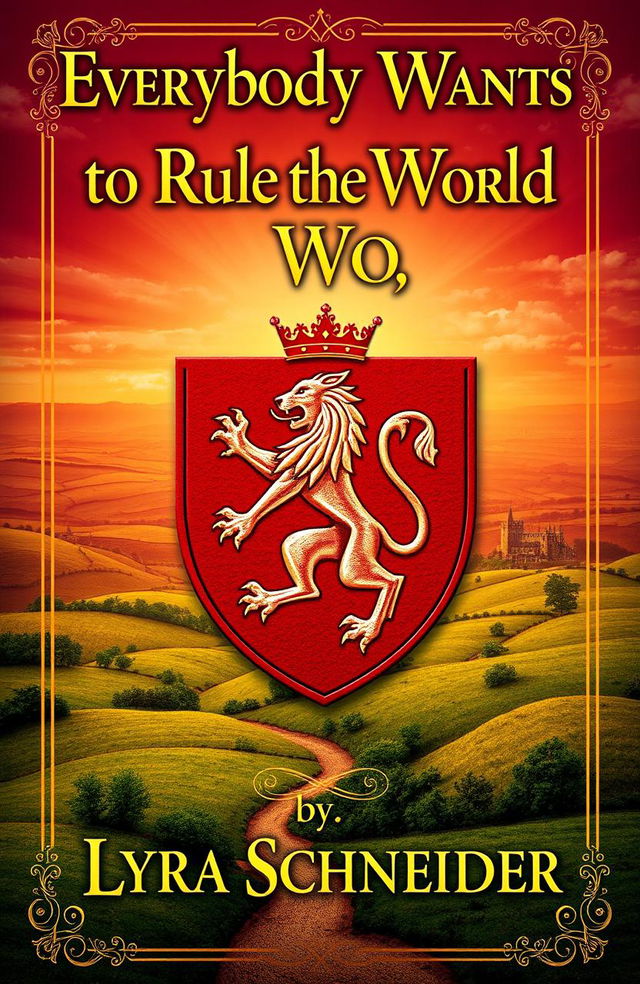 A fantasy book cover design for 'Everybody Wants to Rule the World' by Lyra Schneider