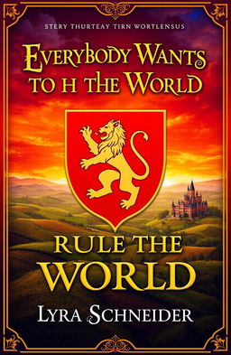 A fantasy book cover design for 'Everybody Wants to Rule the World' by Lyra Schneider