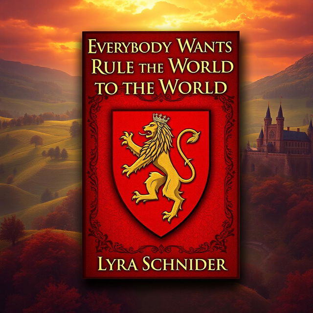 A fantasy book cover design for 'Everybody Wants to Rule the World' by Lyra Schneider