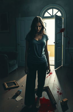 A powerful and emotive artwork that portrays the heartbreaking consequences of domestic violence