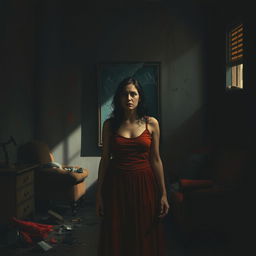 A powerful and evocative artwork that encapsulates the profound impact of domestic violence