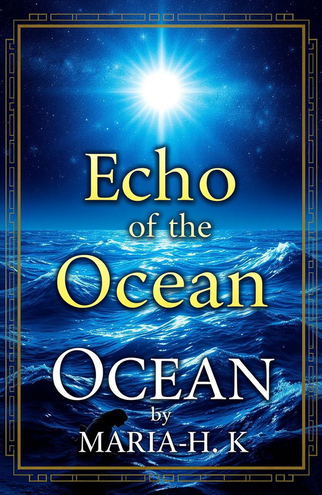 A captivating book cover for 'Echo of the Ocean' by Maria H K, incorporating elements of Greek mythology