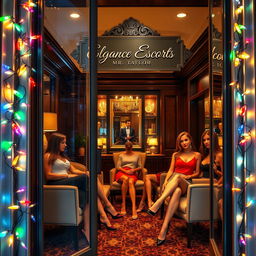 A ritzy office door featuring an elegant nameplate that reads "Elegance Escorts CEO Mr